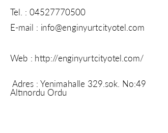 Enginyurt City Otel iletiim bilgileri